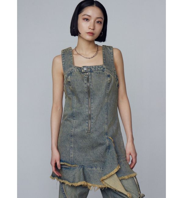 EMODA「アシンメトリーデニムミニワンピース」|ワンピース|