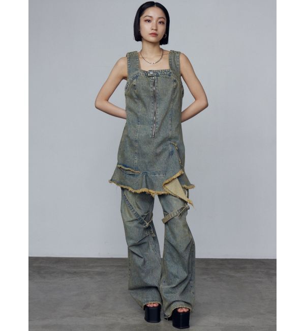 EMODA「アシンメトリーデニムミニワンピース」|ワンピース|