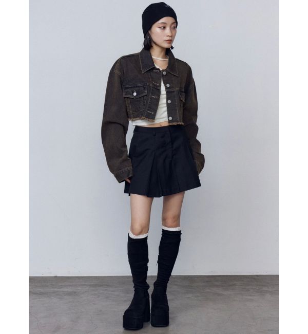 EMODA「チョーカーギャザーショートスリーブニット」|ニット・セーター|