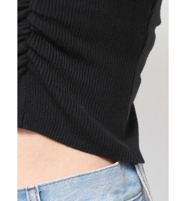 EMODA「チョーカーギャザーショートスリーブニット」|ニット・セーター|