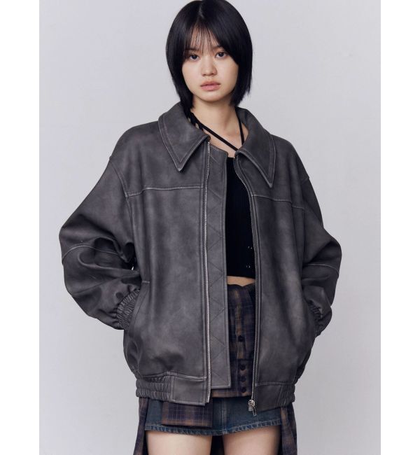 EMODA「フェイクレザーオーバーブルゾン」|ブルゾン・スタジャン|