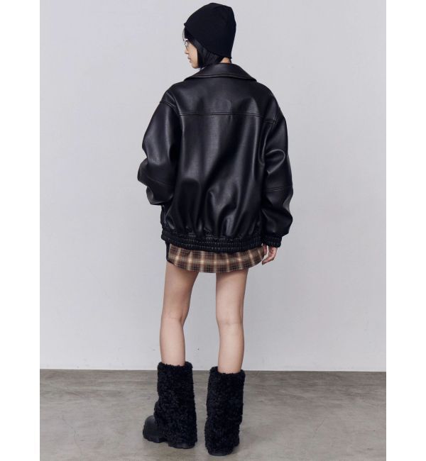 EMODA「フェイクレザーオーバーブルゾン」|ブルゾン・スタジャン|