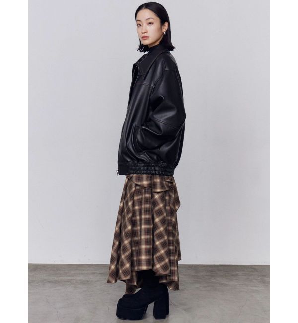 EMODA「フェイクレザーオーバーブルゾン」|ブルゾン・スタジャン|