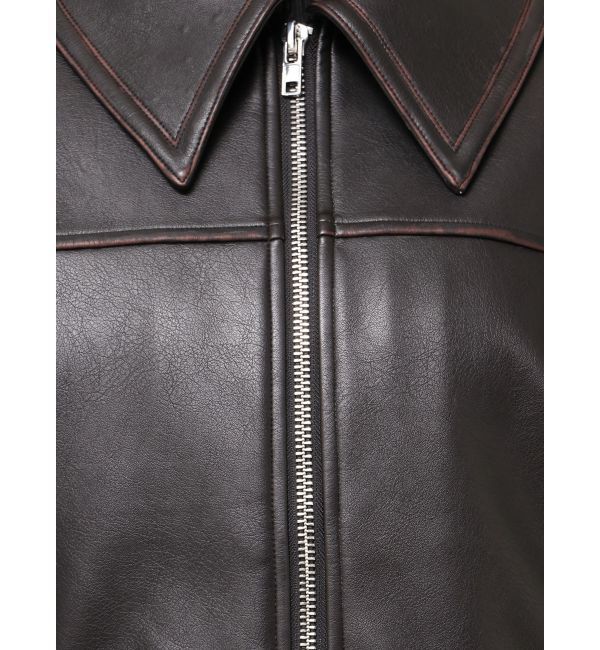 EMODA「フェイクレザーオーバーブルゾン」|ブルゾン・スタジャン|