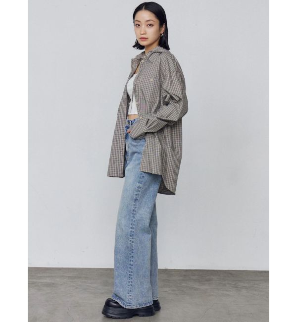 EMODA「ミニマルジャストウエストフレアデニム」|デニム|