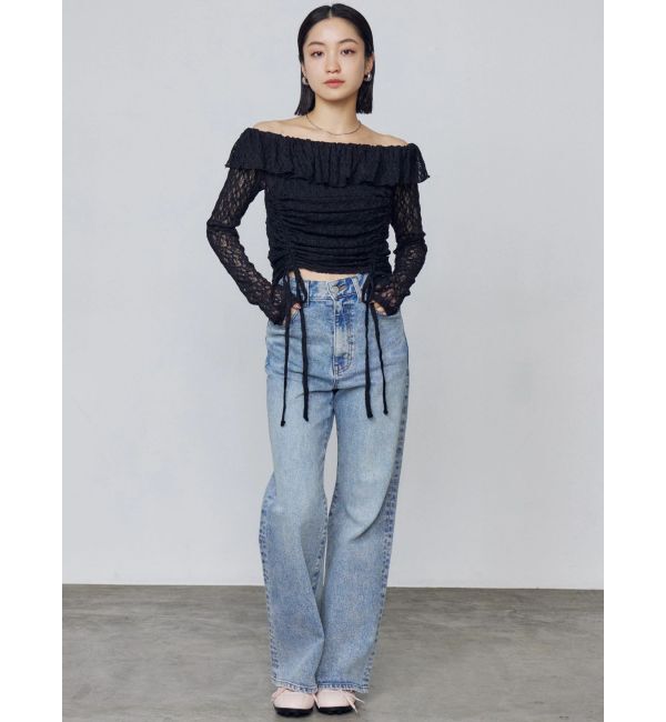 EMODA「ミニマルジャストウエストフレアデニム」|デニム|