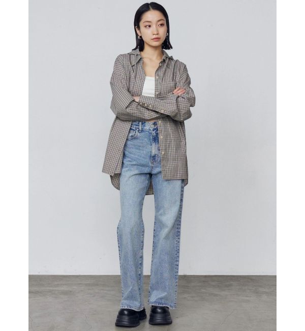 EMODA「ミニマルジャストウエストフレアデニム」|デニム|