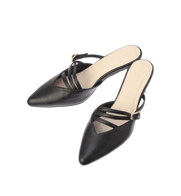 MERCURYDUO「ポインテッドストラップミュール」|パンプス|