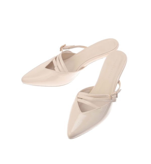 MERCURYDUO「ポインテッドストラップミュール」|パンプス|