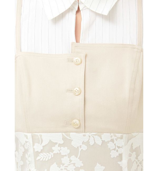 MERCURYDUO「アシメビスチェドッキングパワショルシャツワンピース」|ワンピース|