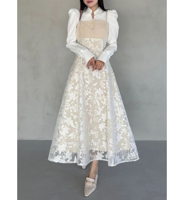 MERCURYDUO「アシメビスチェドッキングパワショルシャツワンピース」|ワンピース|