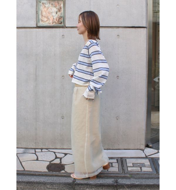 Ungrid「Vネックシアーショートニットカーデ」|カーディガン|