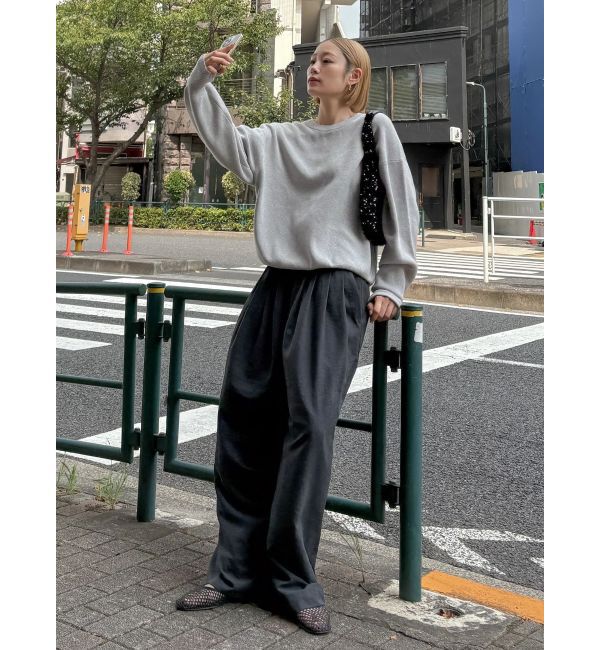 Ungrid「カシミヤ混スムース編みルーズニット」|ニット・セーター|