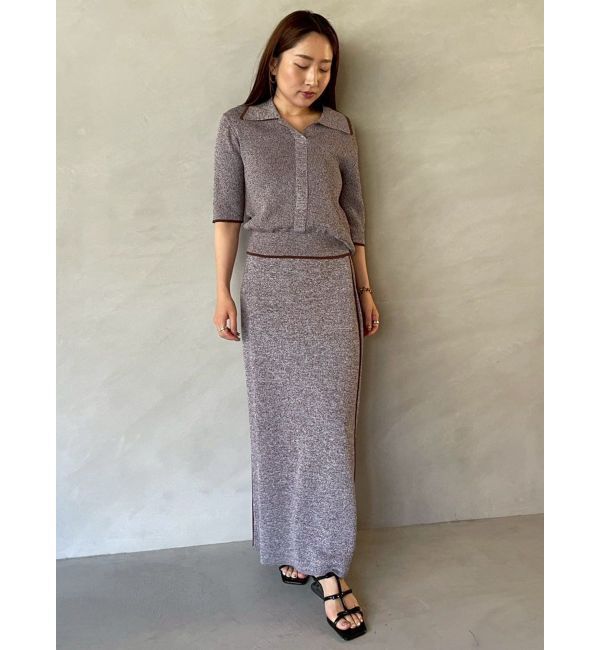 LAGUNAMOON「【追加生産】ポロニットプル&times;スカートセットアップ」|ワンピース|