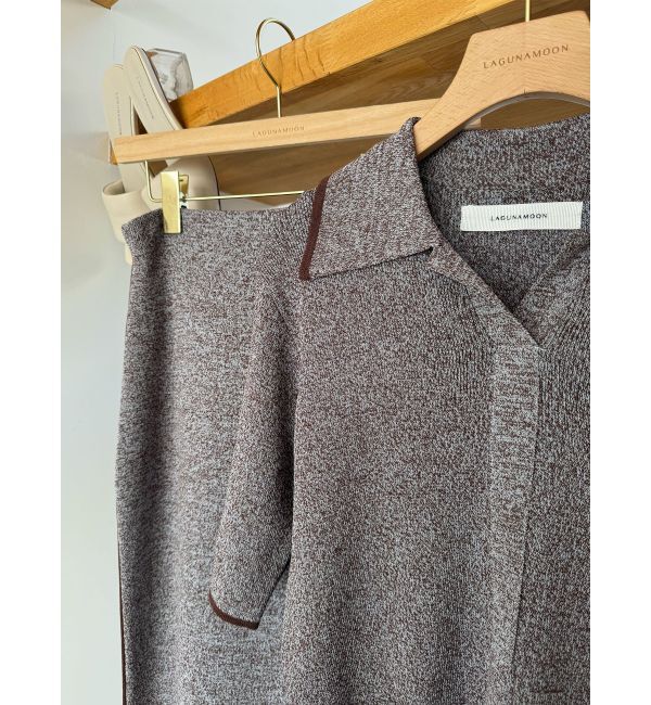 LAGUNAMOON「【追加生産】ポロニットプル&times;スカートセットアップ」|ワンピース|