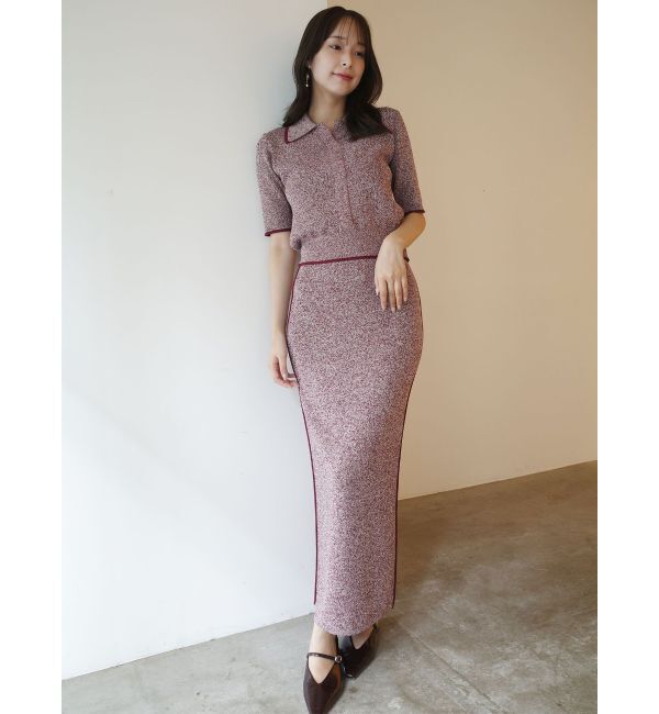 LAGUNAMOON「【追加生産】ポロニットプル&times;スカートセットアップ」|ワンピース|