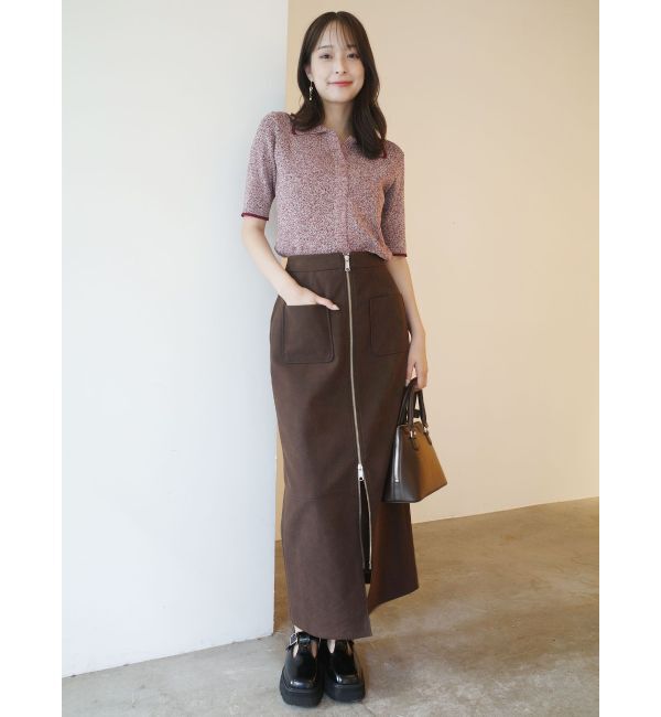 LAGUNAMOON「【追加生産】ポロニットプル&times;スカートセットアップ」|ワンピース|