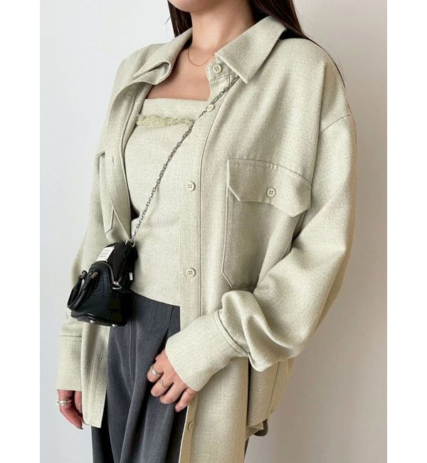 LAGUNAMOON「ツイードビッグシャツ」|シャツ・ブラウス|