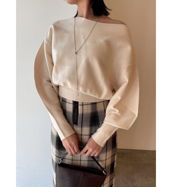 LAGUNAMOON「ウエストリブボートネックニット」|ニット・セーター|