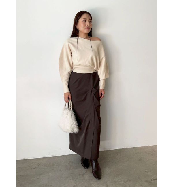 LAGUNAMOON「ウエストリブボートネックニット」|ニット・セーター|