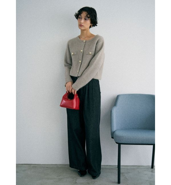 LAGUNAMOON「CHNラクーンニットジャケット」|ノーカラージャケット|