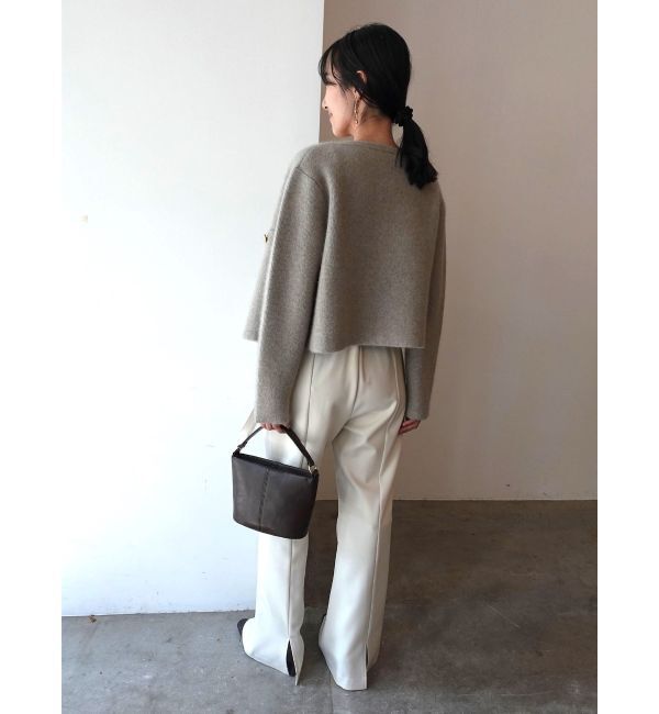 LAGUNAMOON「CHNラクーンニットジャケット」|ノーカラージャケット|