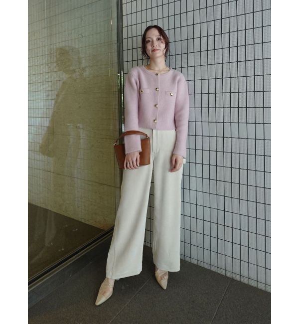 LAGUNAMOON「CHNラクーンニットジャケット」|ノーカラージャケット|