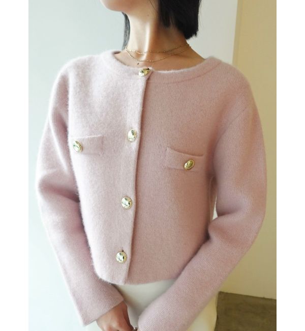 LAGUNAMOON「CHNラクーンニットジャケット」|ノーカラージャケット|