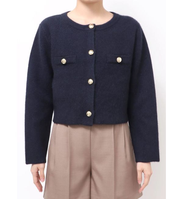 LAGUNAMOON「CHNラクーンニットジャケット」|ノーカラージャケット|