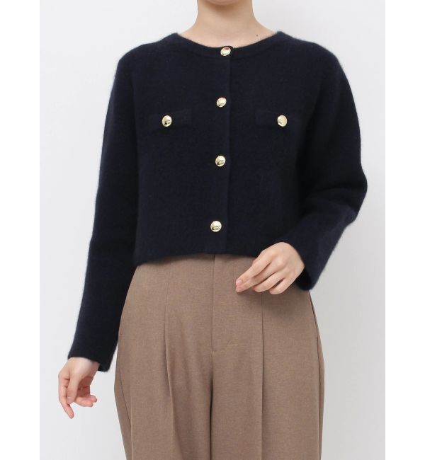 LAGUNAMOON「CHNラクーンニットジャケット」|ノーカラージャケット|