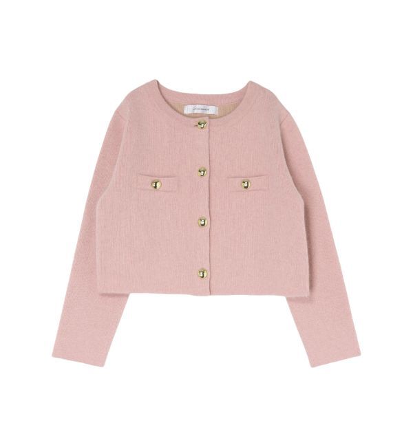 LAGUNAMOON「CHNラクーンニットジャケット」|ノーカラージャケット|