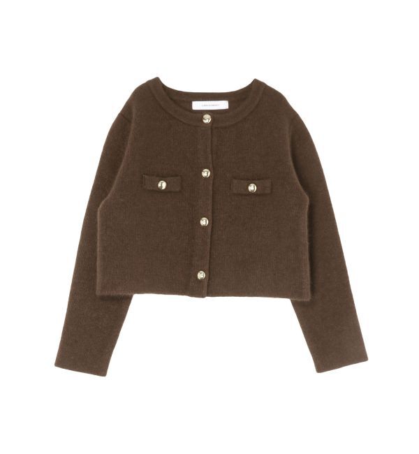 LAGUNAMOON「CHNラクーンニットジャケット」|ノーカラージャケット|