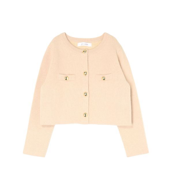 LAGUNAMOON「CHNラクーンニットジャケット」|ノーカラージャケット|