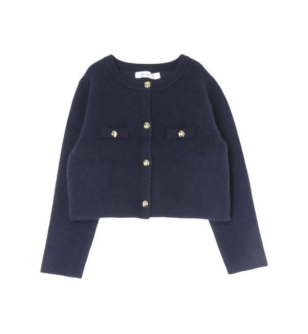 LAGUNAMOON「CHNラクーンニットジャケット」|ノーカラージャケット|