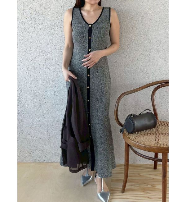 LAGUNAMOON「フロントボタンランジニットワンピース」|ワンピース|