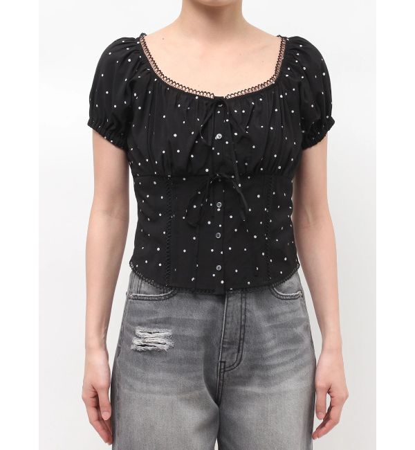 LAGUNAMOON「トリミングレースデザインブラウス」|シャツ・ブラウス|