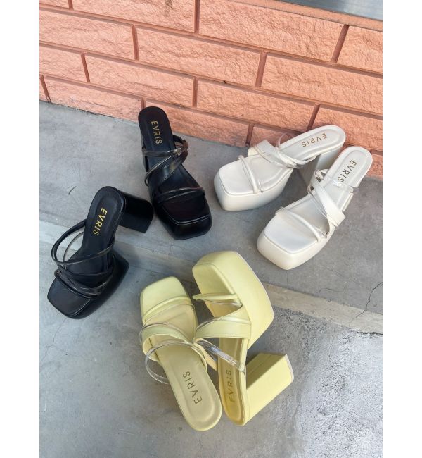 EVRIS「コクーンチャンキーヒールサンダル」|サンダル|