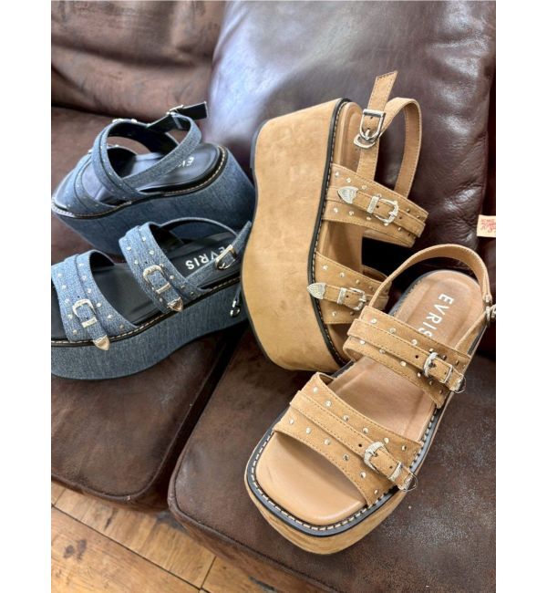 EVRIS「スタッズモチーフプラットフォームサンダル」|サンダル|