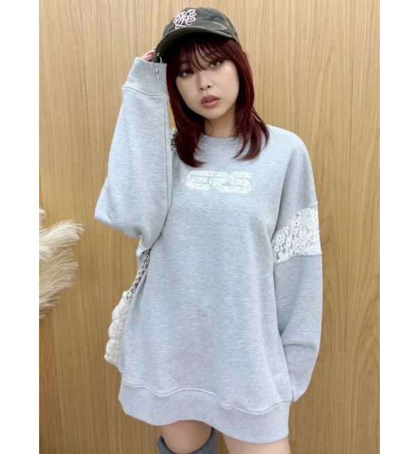 EVRIS「レースEmbroideryスウェットトップス」|スウェット・ジャージ|