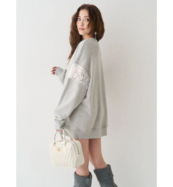 EVRIS「レースEmbroideryスウェットトップス」|スウェット・ジャージ|
