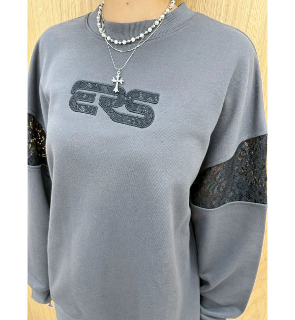 EVRIS「レースEmbroideryスウェットトップス」|スウェット・ジャージ|