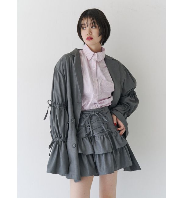 jouetie「リボンスリーブジャケットミニワンピース【セットアップ対応】」|ワンピース|