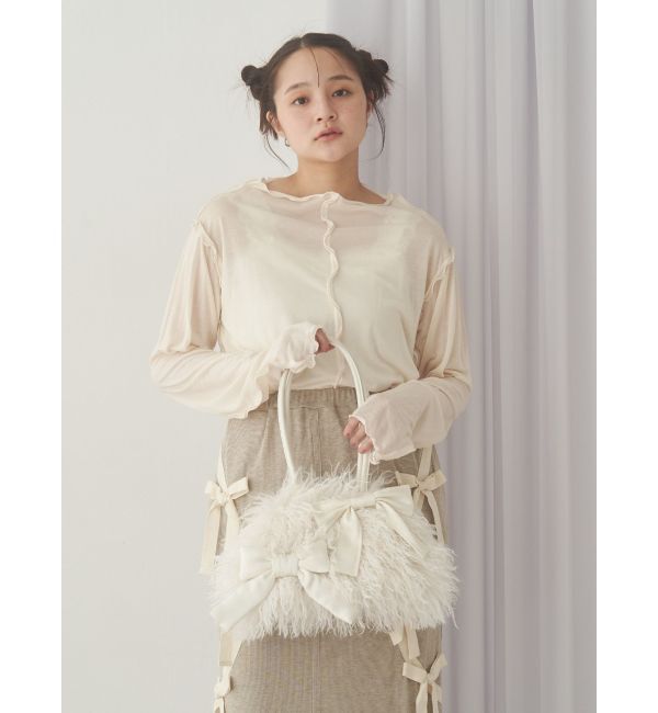 merry jenny「ribbonフェイクファーボストンbag」|ボストンバッグ|