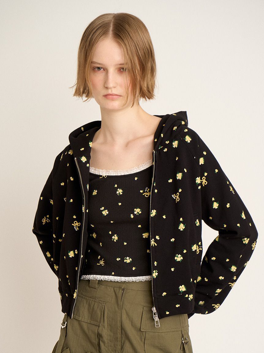 FURFUR「【限定カラー】フラワープリントパーカー」|パーカー|BLK