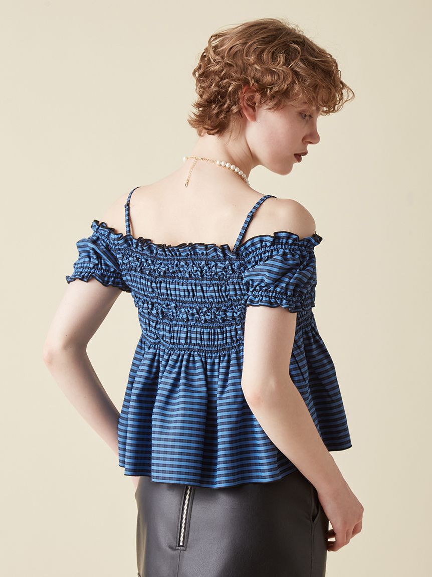 FURFUR「2WAYシャーリングブラウス」|シャツ・ブラウス|