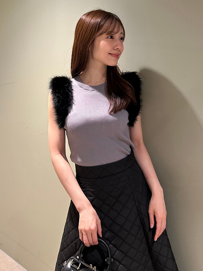 FURFUR「【限定カラー】エコファースリーブニットトップス」|ニット・セーター|