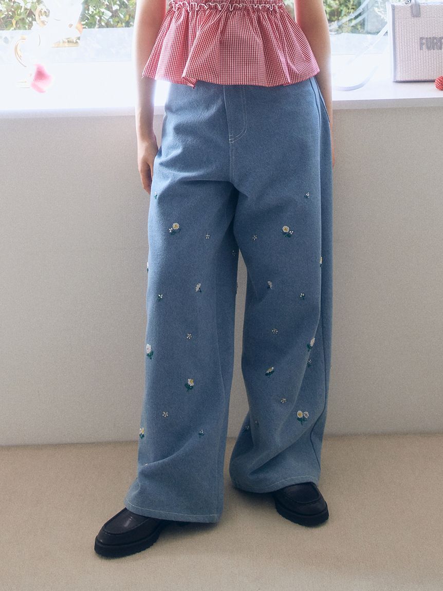 FURFUR「ビーズ刺繍デニムパンツ」|デニム|LBLU