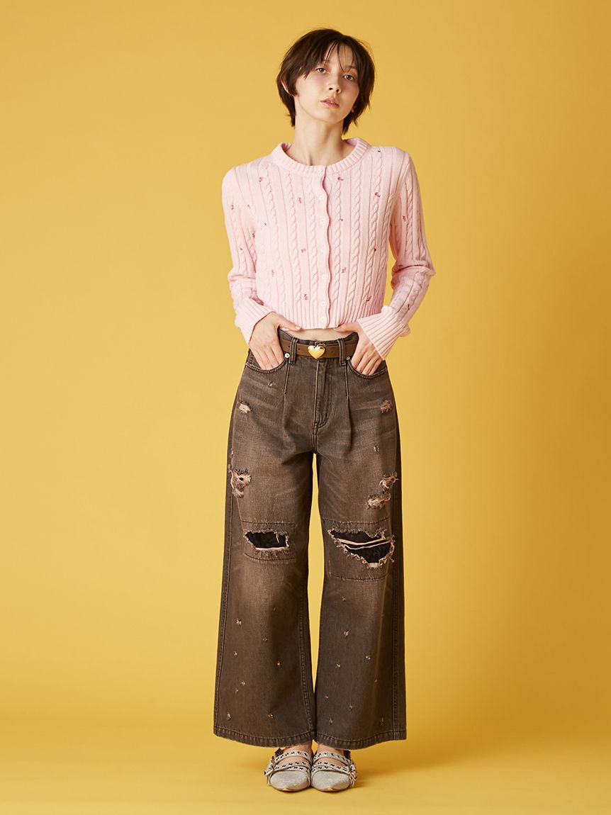 FURFUR「【新色追加】レースクラッシュデニムパンツ」|デニム|