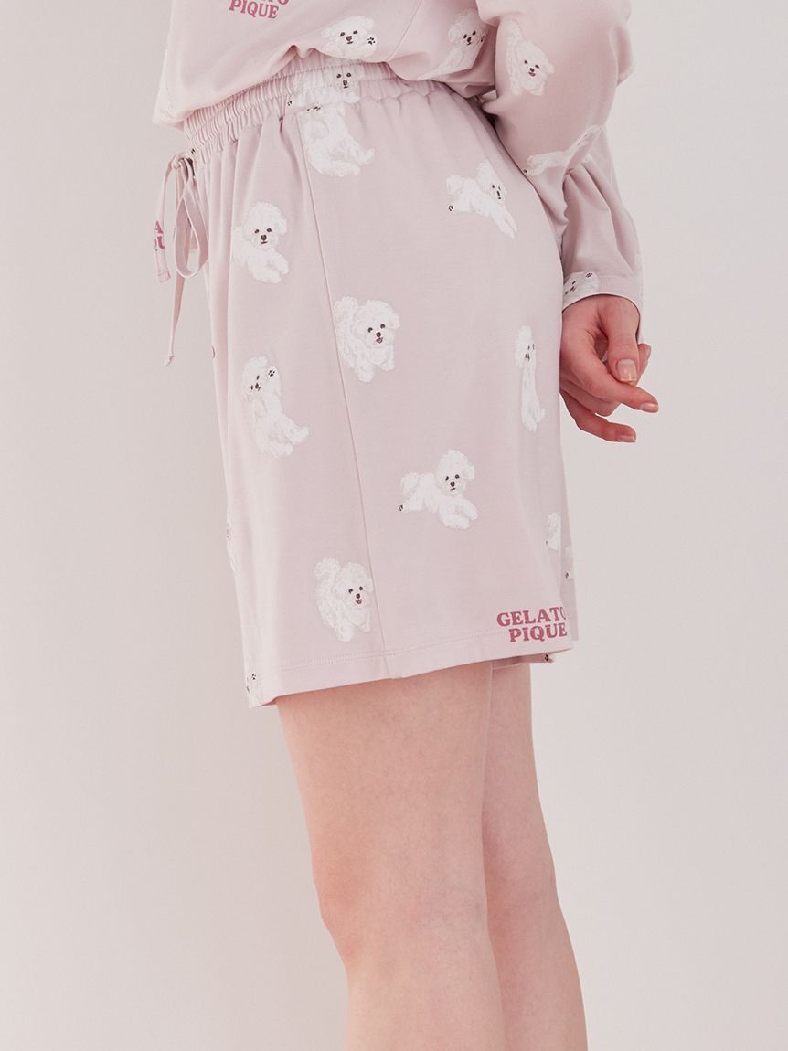 gelato pique「【ラッピング済み】ドッグワンポイントTシャツ&ショートパンツSET」|ルームウェア|