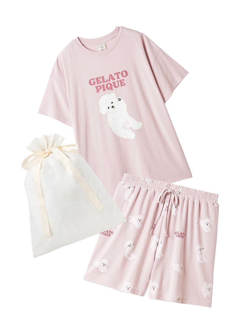 gelato pique「【ラッピング済み】ドッグワンポイントTシャツ&ショートパンツSET」|ルームウェア|LPNK